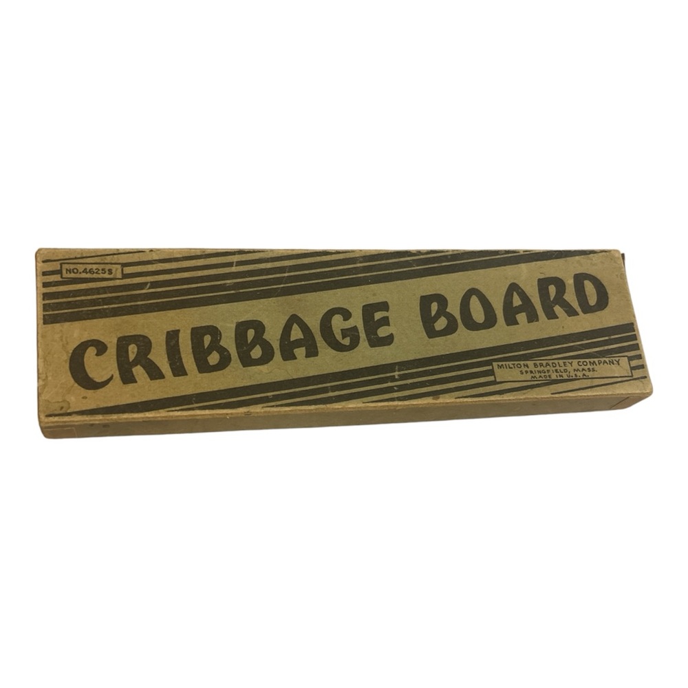 Vintage RARE Milton Bradley CRIBBAGE BOARD Game Model No.4625B With Box